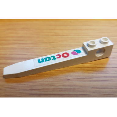 white technic forklift fork with octan logo pattern model right side sticker - set 6663