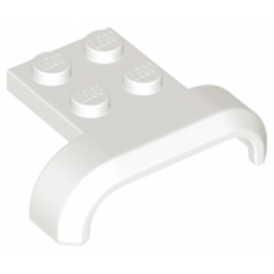 white vehicle mudguard 4 x 3 x 1 with arch curved