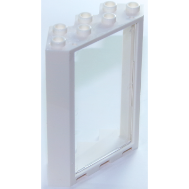 white door frame 4 x 4 x 6 corner with trans-clear glass 28327 57895