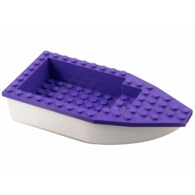 white boat hull unitary 16 x 8 with dark purple top 28533 28535