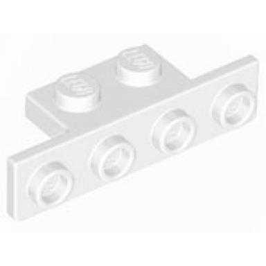 white bracket 1 x 2 - 1 x 4 with rounded corners at the bottom