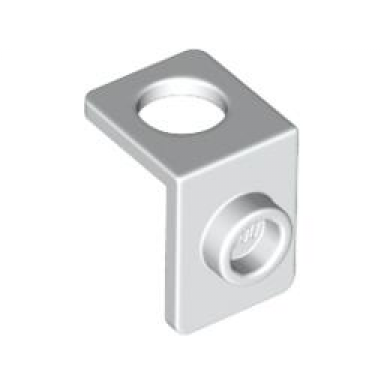 white minifigure neck bracket with back stud - thick back wall