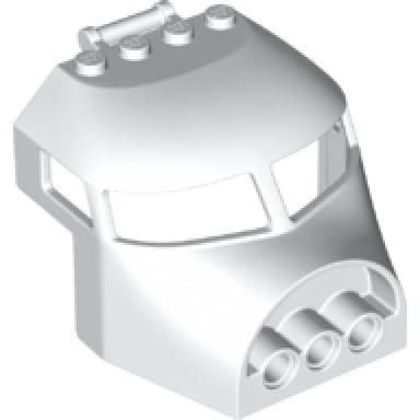 white aircraft fuselage forward top curved 6 x 6 with bar handle and 3 pin holes