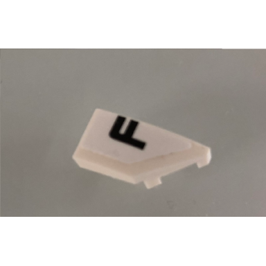 white wedge 2 x 1 x 2 3 right with black letter f on white background pattern sticker - set 42096