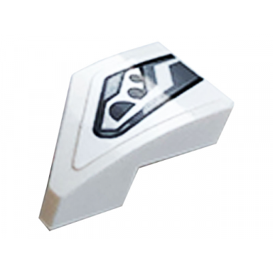 white wedge 2 x 1 x 2 3 right with car headlight pattern sticker - set 76896