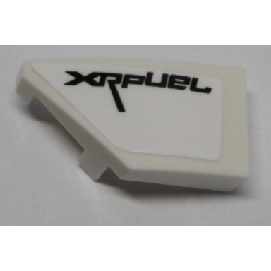 white wedge 2 x 1 x 2 3 left with xrfuel pattern sticker - set 42095