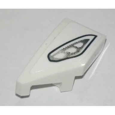 white wedge 2 x 1 x 2 3 left with silver and black headlight pattern sticker - set 76900