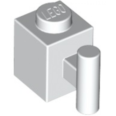 white brick modified 1 x 1 with bar handle