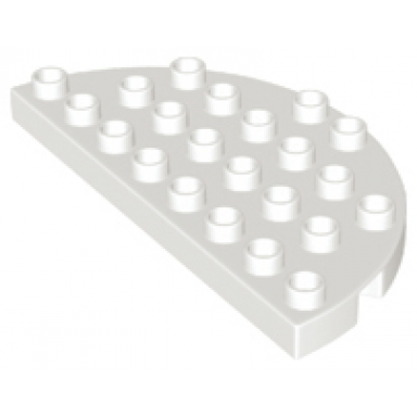 white duplo plate round corner 4 x 8 double