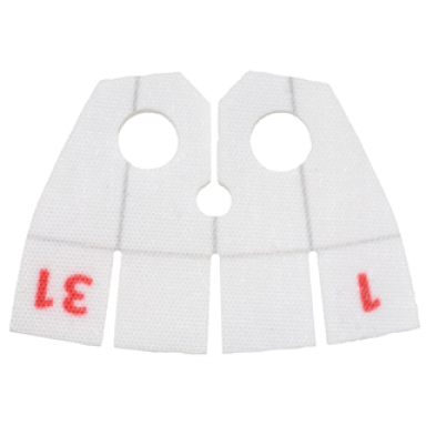 white minifigure cape cloth collar with 4 square strips with calendar numbers pattern