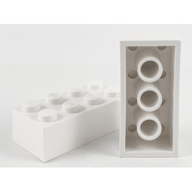 white brick 2 x 4 without cross supports