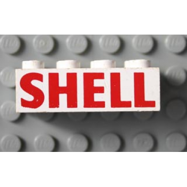 white brick 2 x 4 with red shell pattern