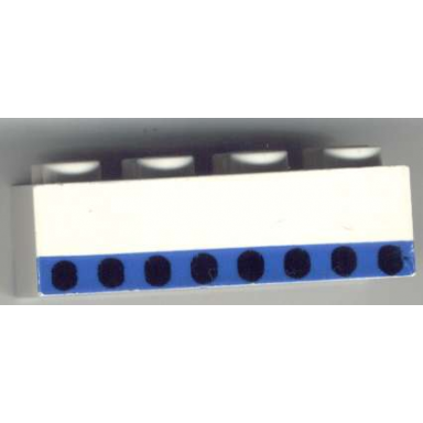 white brick 2 x 4 with plane windows 8 in thin blue stripe pattern