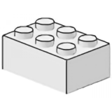 white magnet brick 2 x 3