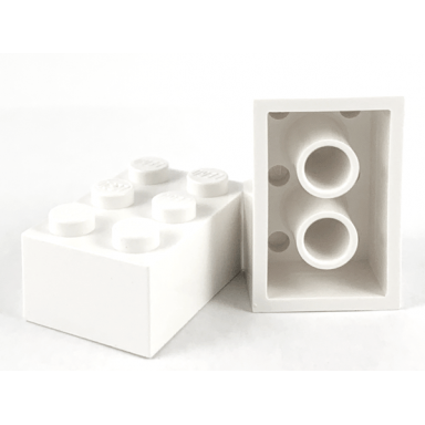 white brick 2 x 3 without cross supports