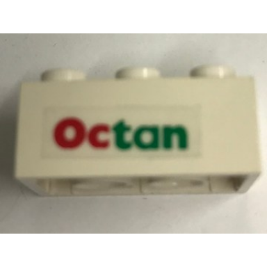 white brick 2 x 3 with octan pattern left sticker - sets 6397 6472