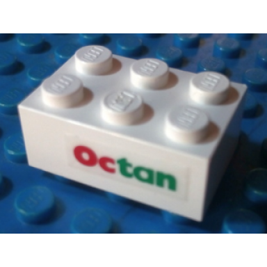 white brick 2 x 3 with octan pattern right sticker - sets 6397 6472