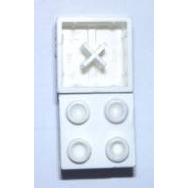white minitalia brick 2 x 2 with bottom x support