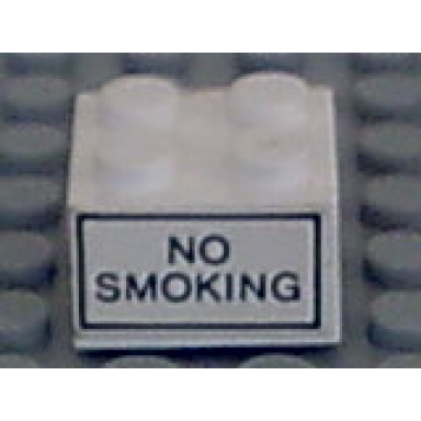 white brick 2 x 2 with no smoking pattern on both sides stickers - set 6375-2