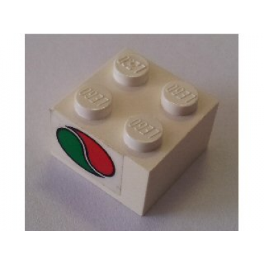 white brick 2 x 2 with octan logo pattern on both sides stickers - set 6543