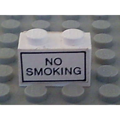 white brick 1 x 2 with no smoking pattern on both sides stickers - set 6375-2