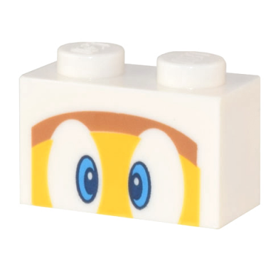 white brick 1 x 2 with dark azure and dark blue eyes on yellow and medium nougat background pattern super mario boomerang bro fire bro hammer bro ice bro