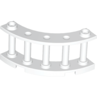 white fence 4 x 4 x 2 quarter round spindled with 2 studs