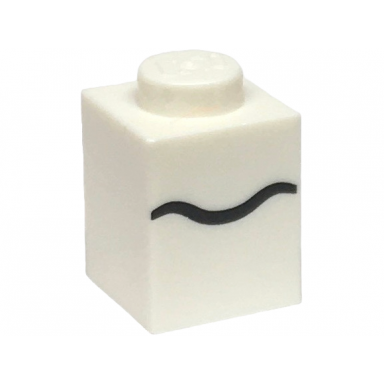 white brick 1 x 1 with black wavy line pattern super mario boo mouth