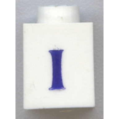 brick x with blue capital letter i pattern serif font