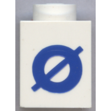 white brick 1 x 1 with blue capital letter o with stroke ã pattern bold font