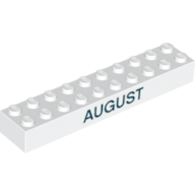 white brick 2 x 10 with black july and august pattern on opposite sides