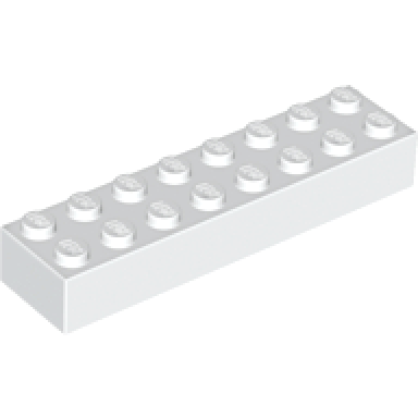 white brick 2 x 8