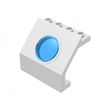 white panel 4 x 3 x 3 with trans-light blue porthole