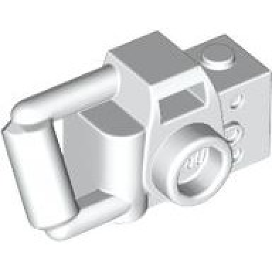 white minifigure utensil camera handheld style with extended bar handle