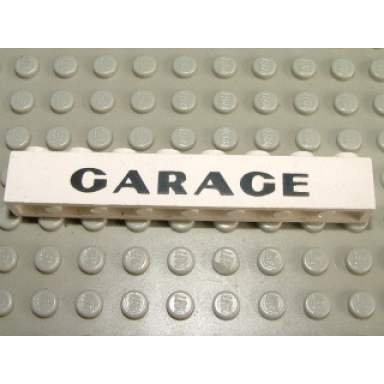 white brick 1 x 8 with black garage sans-serif thick pattern plain g