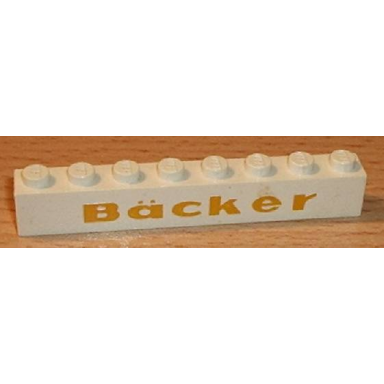white brick 1 x 8 with gold backer pattern bäcker