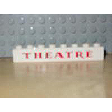white brick 1 x 8 with red theatre pattern