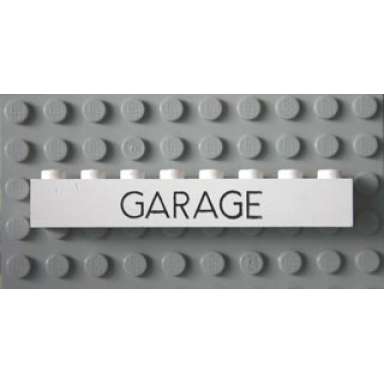 white brick 1 x 8 with black garage sans-serif thin pattern