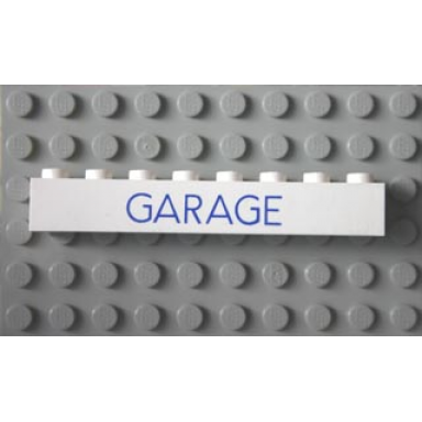 white brick 1 x 8 with blue garage sans-serif thin pattern