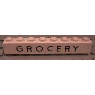 white brick 1 x 8 with black grocery pattern