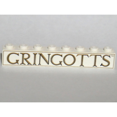 white brick 1 x 8 with gringotts pattern