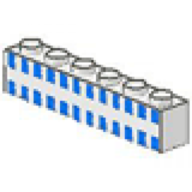 white brick 1 x 6 with ferry squares light blue in 2 lines pattern