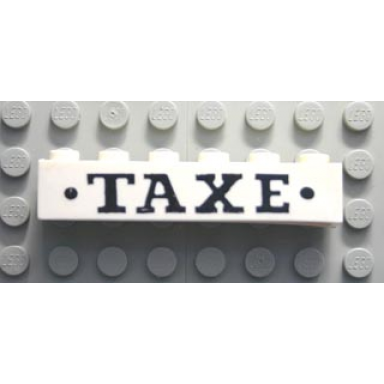 white brick 1 x 6 with black taxe and dots bold pattern