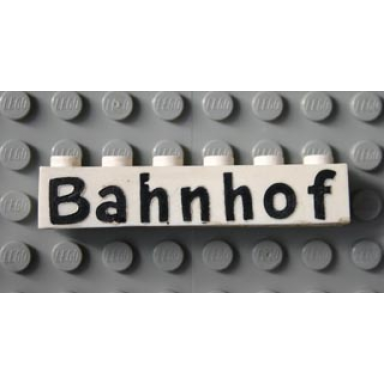 white brick 1 x 6 with black bahnhof pattern