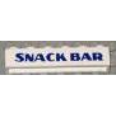 white brick 1 x 6 with blue snack bar thick pattern
