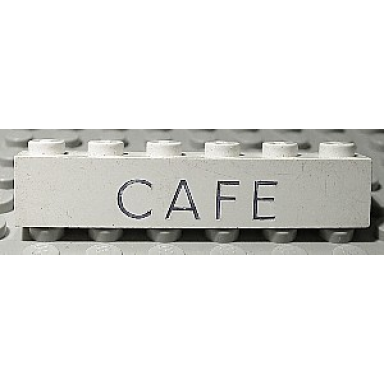 white brick 1 x 6 with black cafe pattern