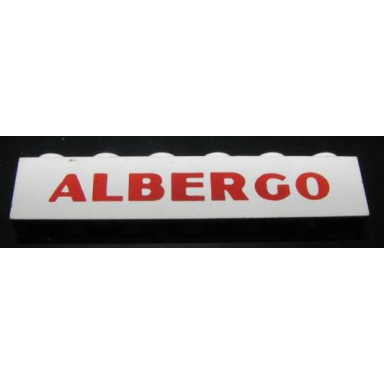 white brick 1 x 6 with red albergo pattern