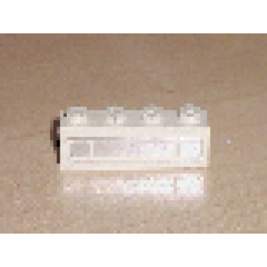 white brick 1 x 4 with car grille chrome pattern embossed print
