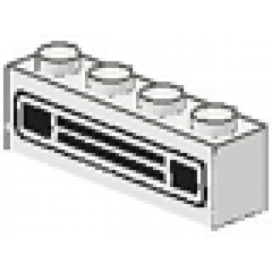white brick 1 x 4 with car grille black pattern undetermined type