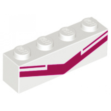 white brick 1 x 4 with magenta chevron pattern brickheadz sweet mayhem torso